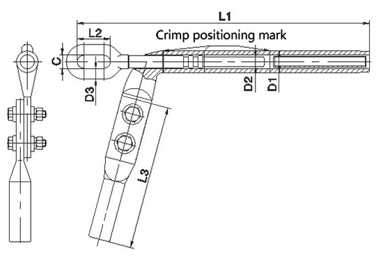 NY Hydraulic Compression Strain Clamp for Good Conductor Ground Wire1